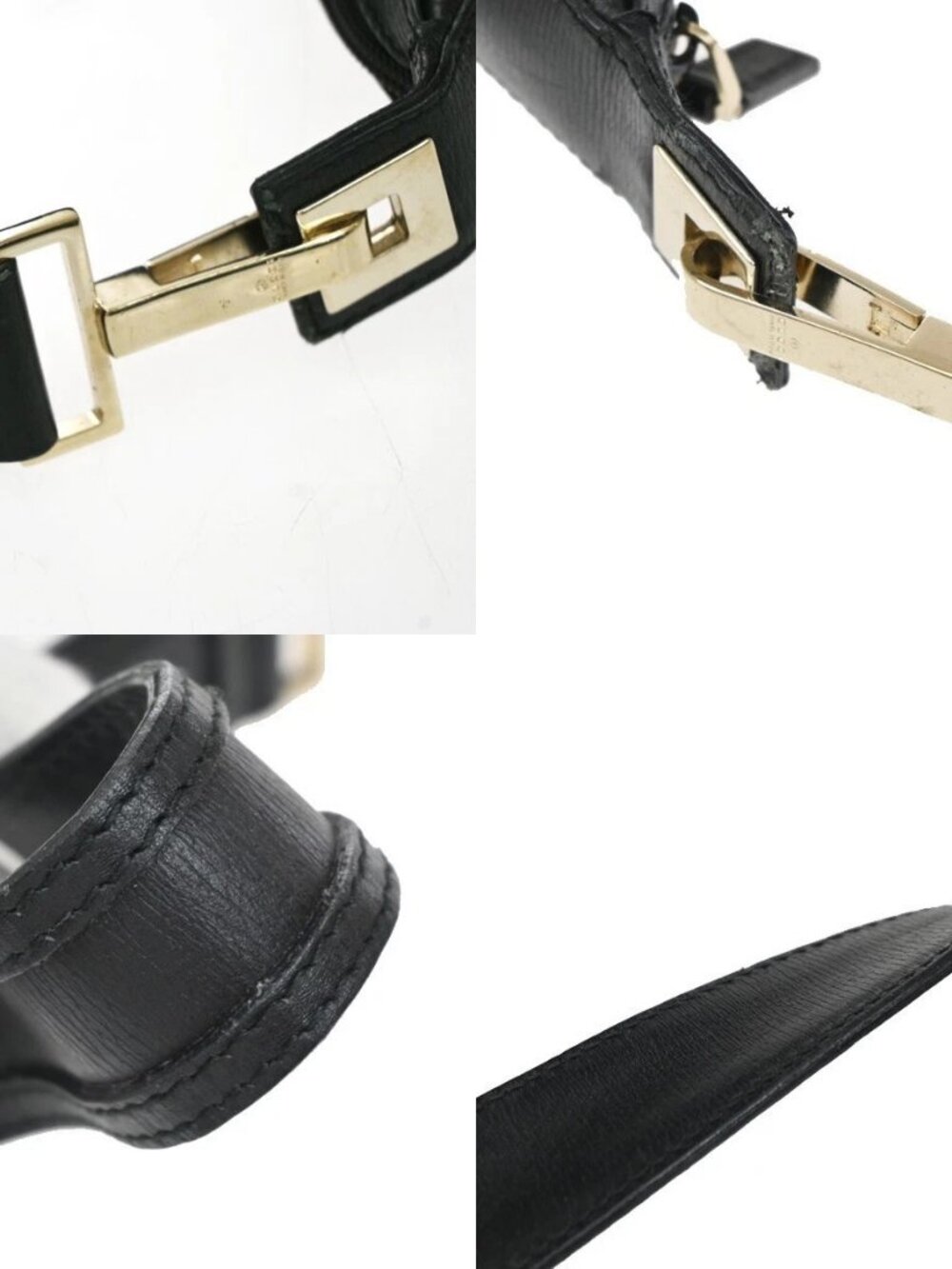 GUCCI Logo Shoulder Hobo Bag Leather Black GHW Italy 32YJ126 - Picture 8 of 15